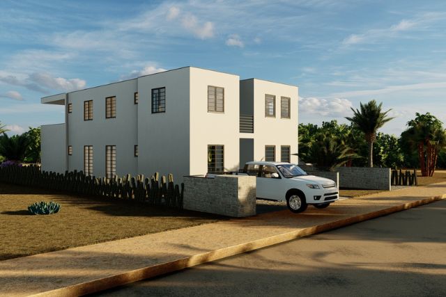 AG architecten Woonhuis met appartement Bonaire achterzijde
