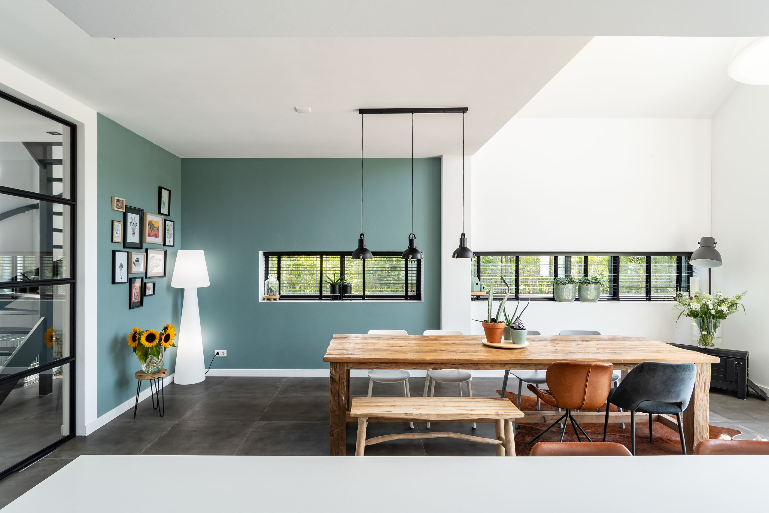 AG architecten moderne rietgedekte villa Heemskerk achterkant